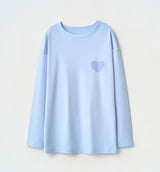 HEART PRINT LOGO LONG SLEEVE T-SHIRT