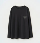 HEART PRINT LOGO LONG SLEEVE T-SHIRT