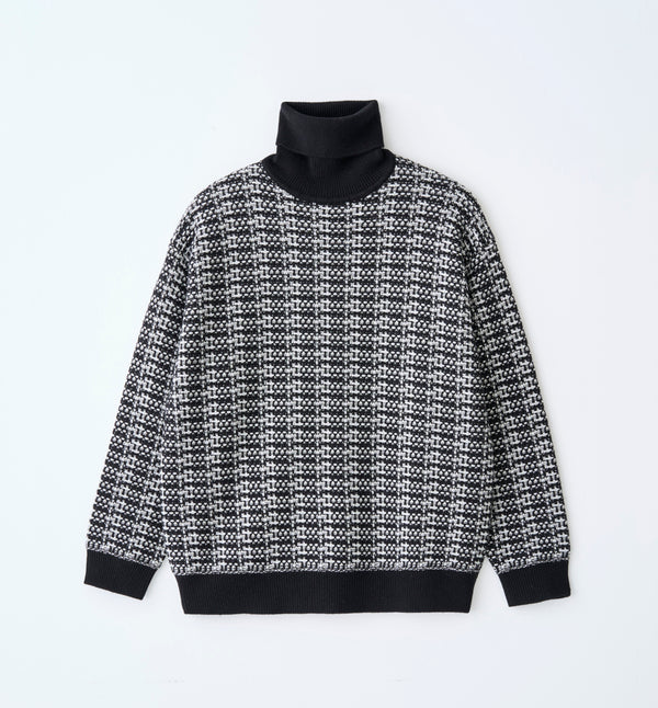 OVERSIZED TWEED TURTLE NECK KNIT (受注予約受付終了)