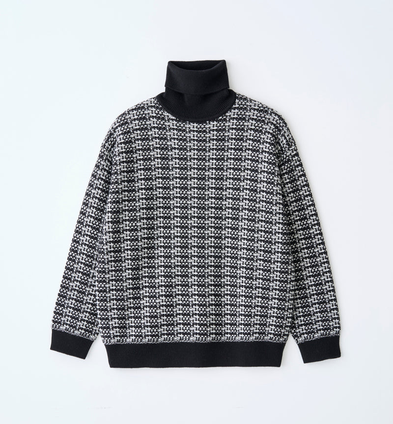 OVERSIZED TWEED TURTLE NECK KNIT (受注予約受付終了)