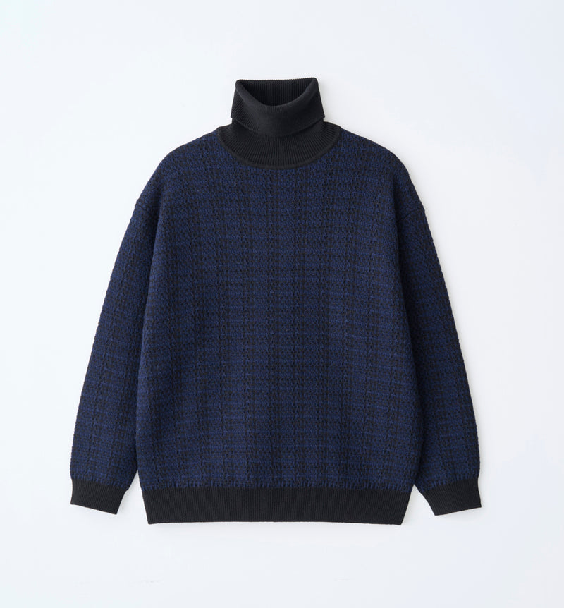 OVERSIZED TWEED TURTLE NECK KNIT (受注予約受付終了)