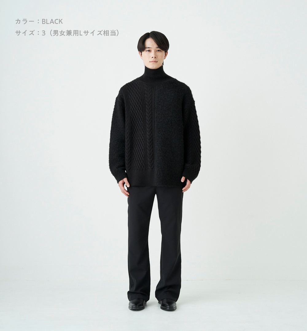 ABYTS SWITCHING TURTLE NECK KNIT パープル 0 SWITCHING TURTLE NECK KNIT – ABYTS