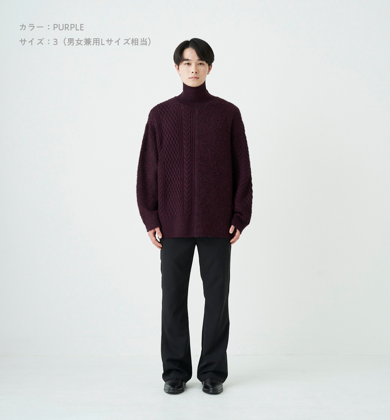 SWITCHING TURTLE NECK KNIT