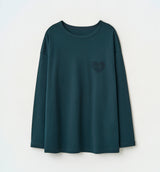 HEART PRINT LOGO LONG SLEEVE T-SHIRT