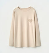 HEART PRINT LOGO LONG SLEEVE T-SHIRT
