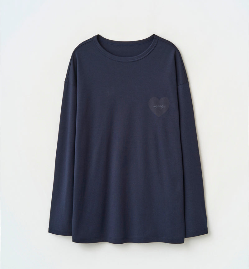 HEART PRINT LOGO LONG SLEEVE T-SHIRT
