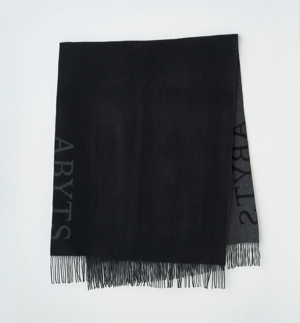 ABYTS カシミヤマフラー ブラック クレストブリッジチェックカシミヤマフラー（マフラー/ストール