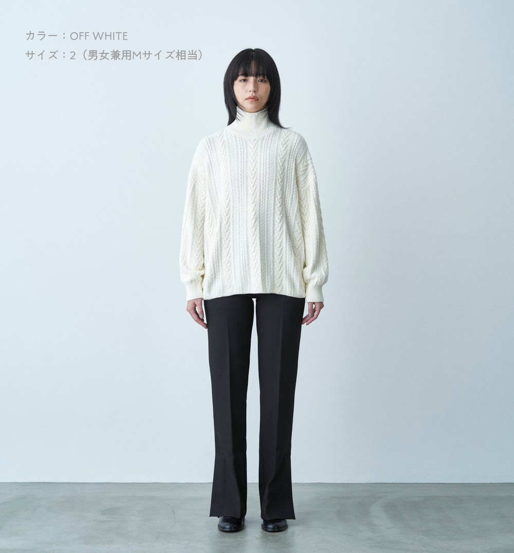 ABYTS MOLE CABLE TURTLE NECK KNIT ブラウン MOLE CABLE TURTLE NECK KNIT – ABYTS