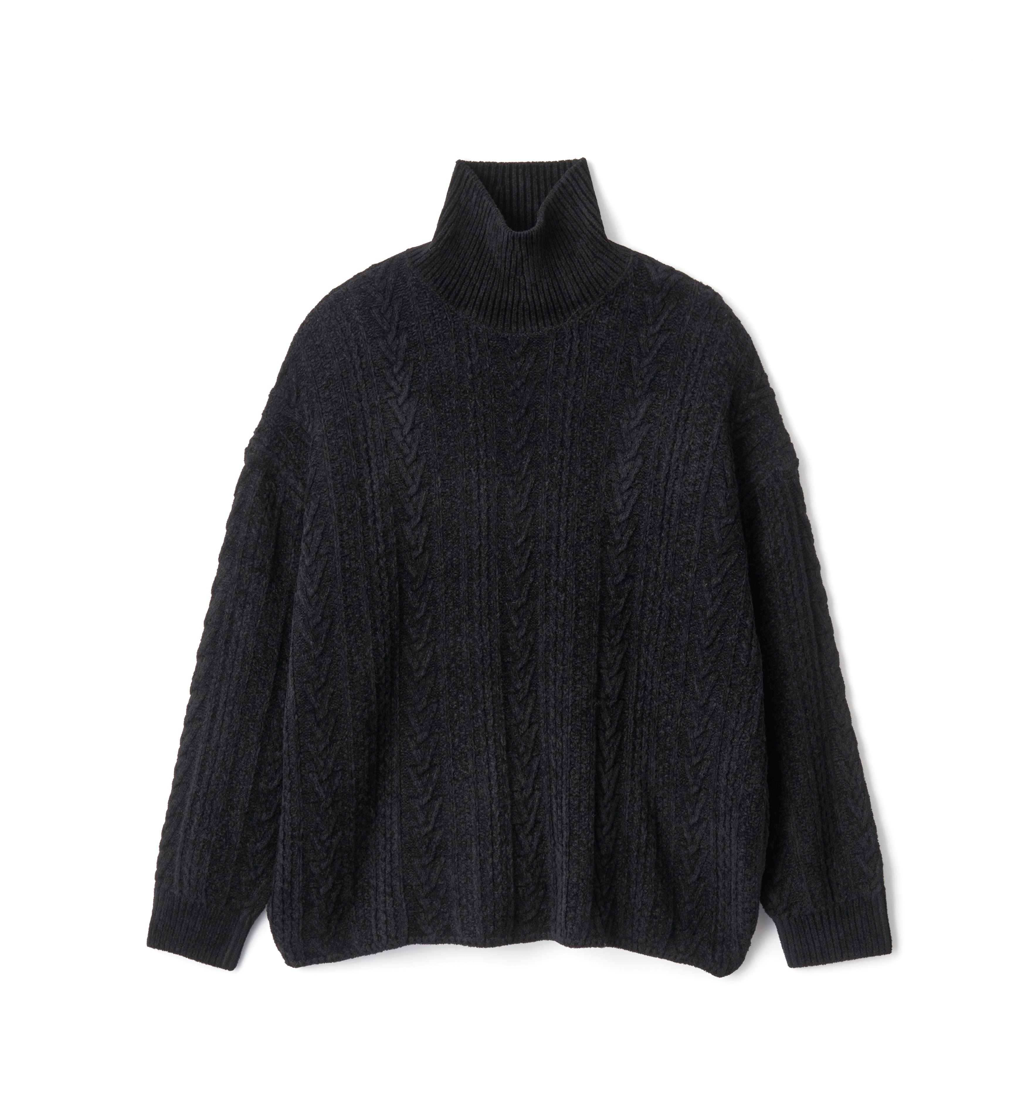 佐藤健 ABYTS CREW NECK WAFFLE KNIT BLACK - ファッション